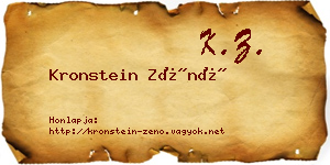 Kronstein Zénó névjegykártya